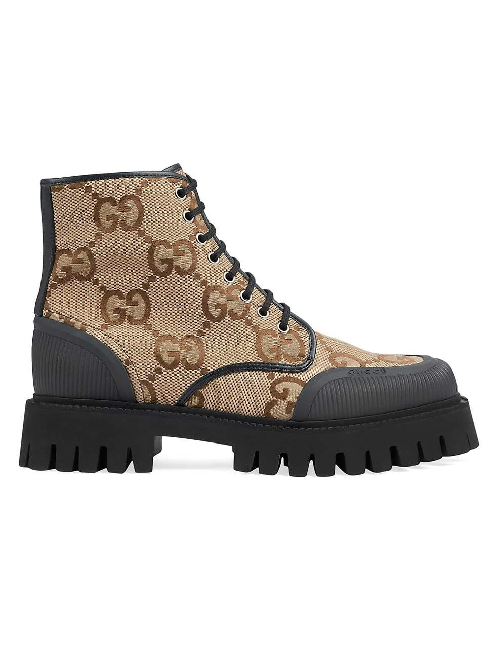 Gucci Maxi Gg Lace-up Combat Boots