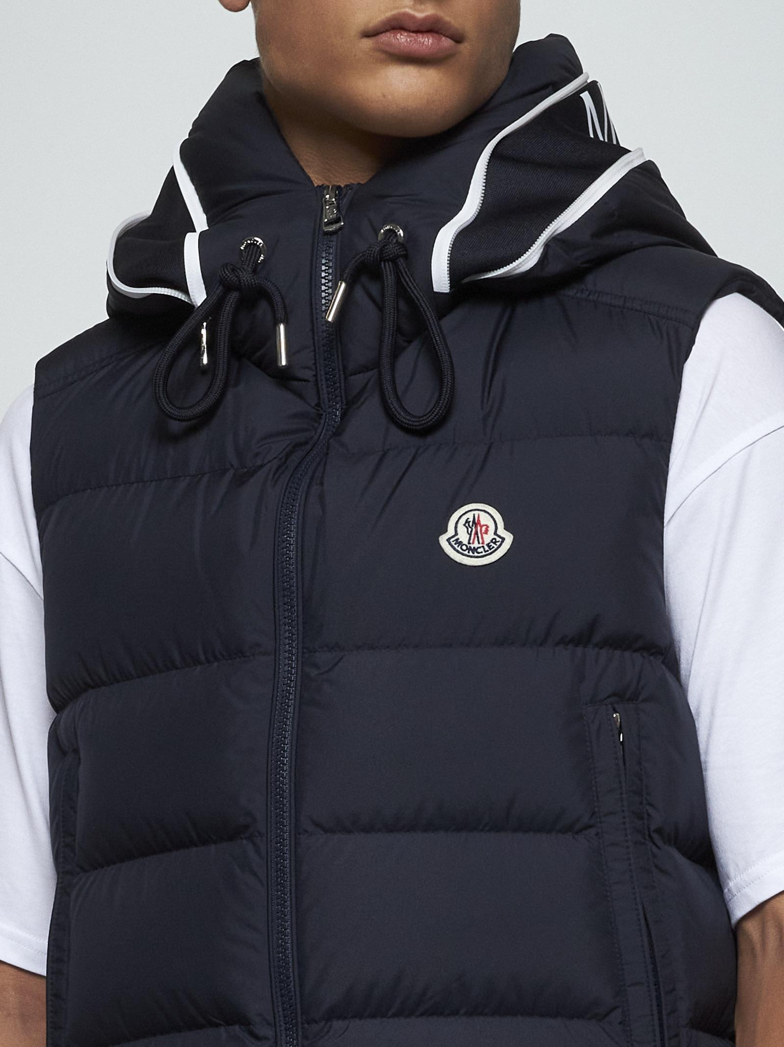 Shop Moncler Cardamine Quilted Nylon Down Vest In Blue