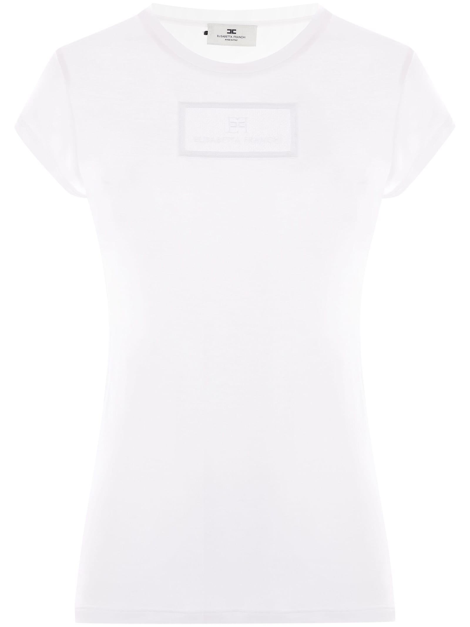 Elisabetta Franchi American Sleeves T-shirt In Chalk