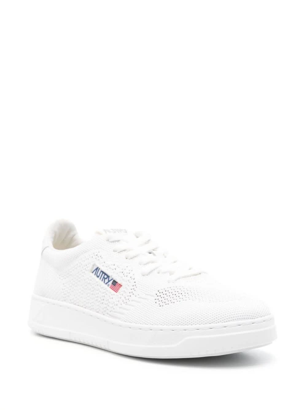 Shop Autry White Easeknit Low Sneakers