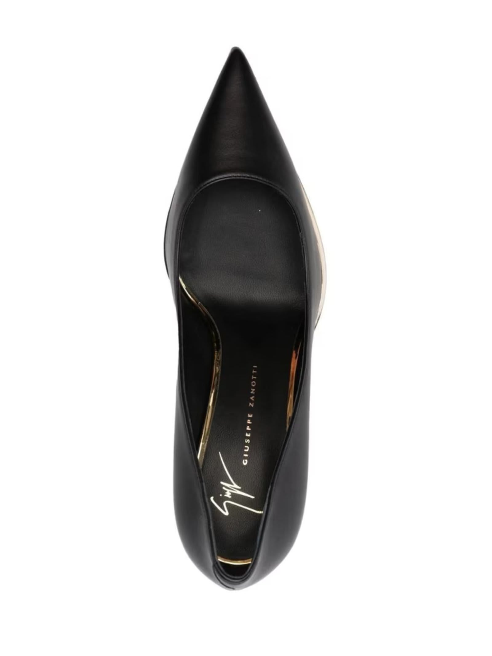 Shop Giuseppe Zanotti Black Leather Virgyn Pumps