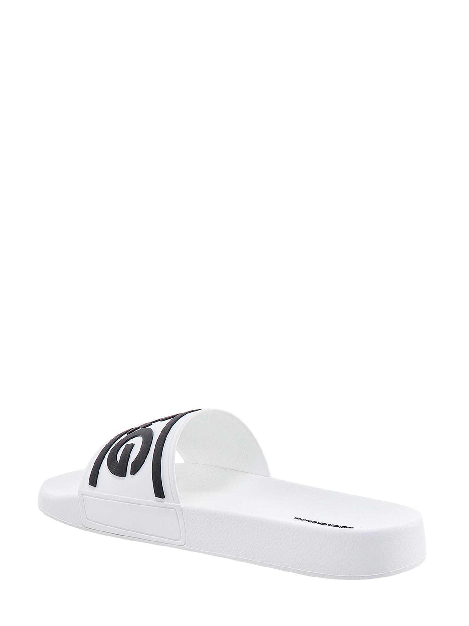 Shop Dolce & Gabbana Slide In Bianco/nero