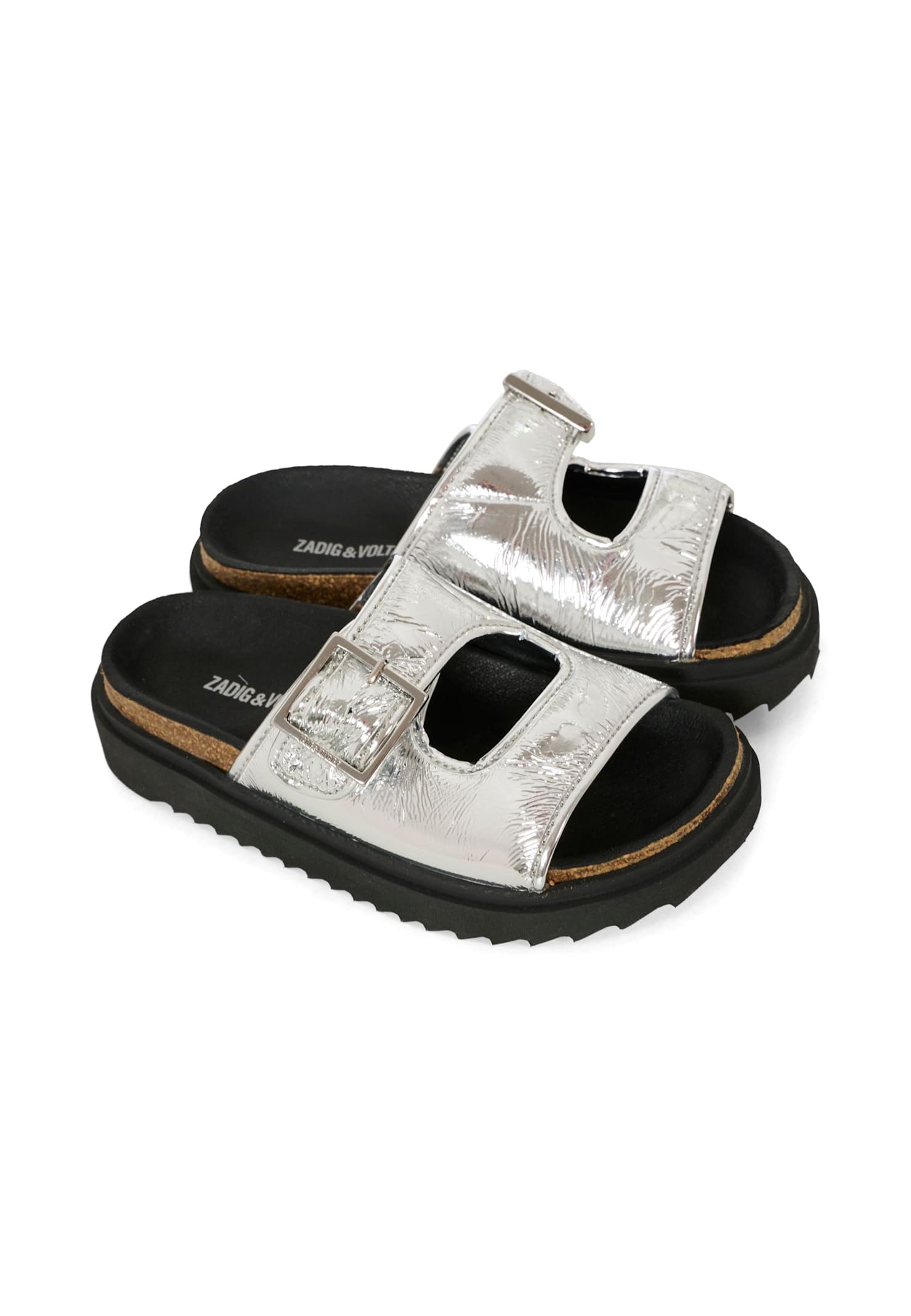 Zadig & Voltaire Leather Sandals In Gray