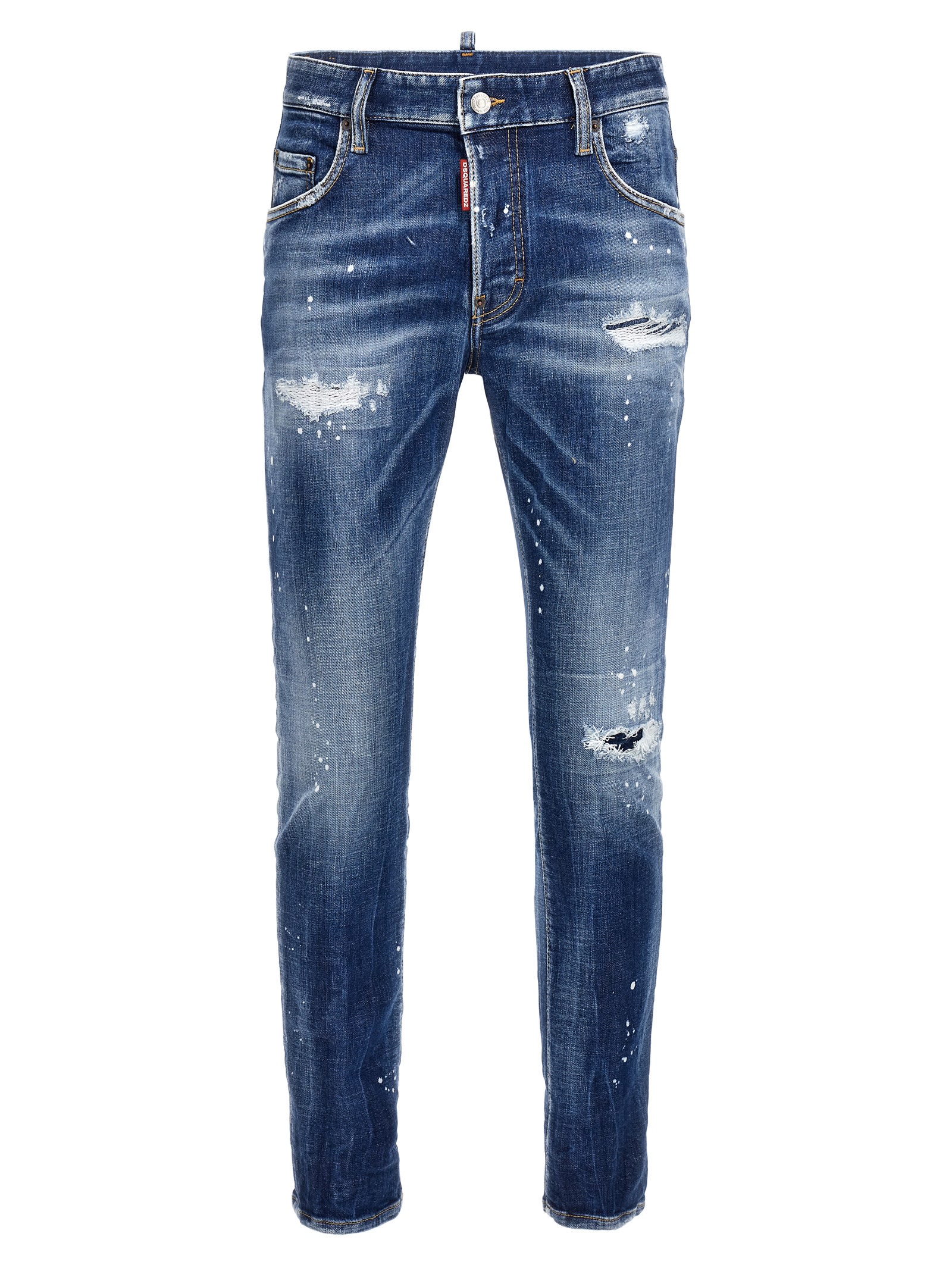 Dsquared2 Super Twinky Stretch Cotton Denim Jeans In Blue