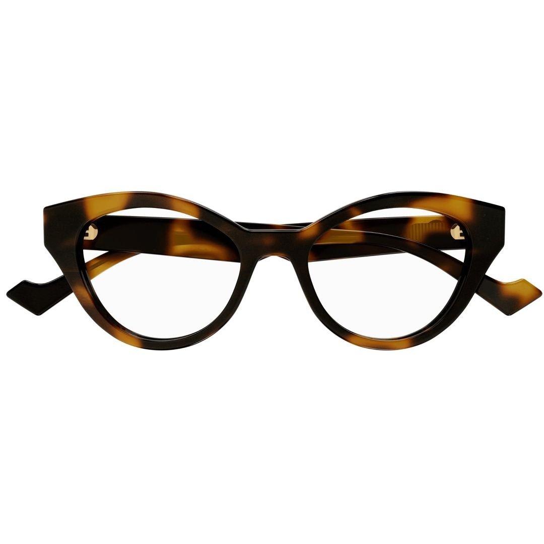 Shop Gucci Cat Eye Glasses In 004 Havana Havana Transpa