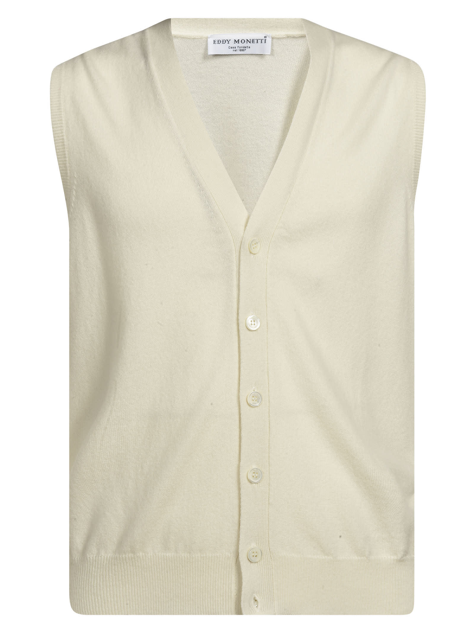 Eddy Monetti Buttoned Ribbed Gilet