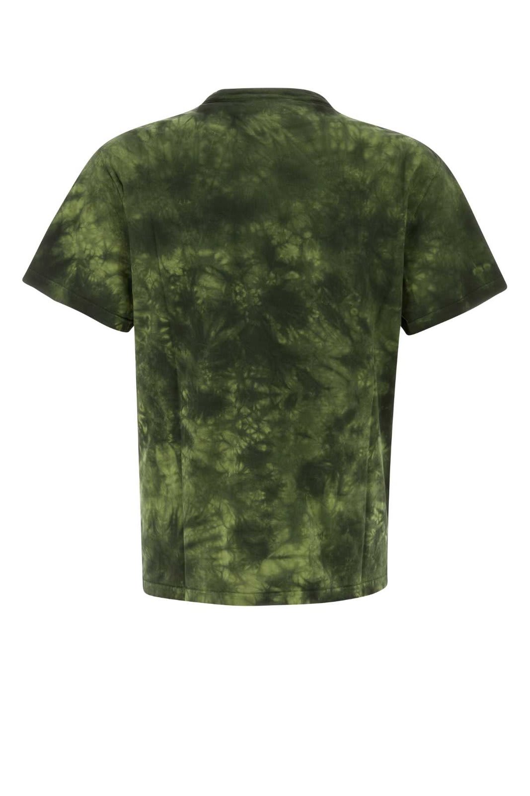 Shop Alexander Mcqueen Skull Embroidered Tie-dyed T-shirt In Military Green