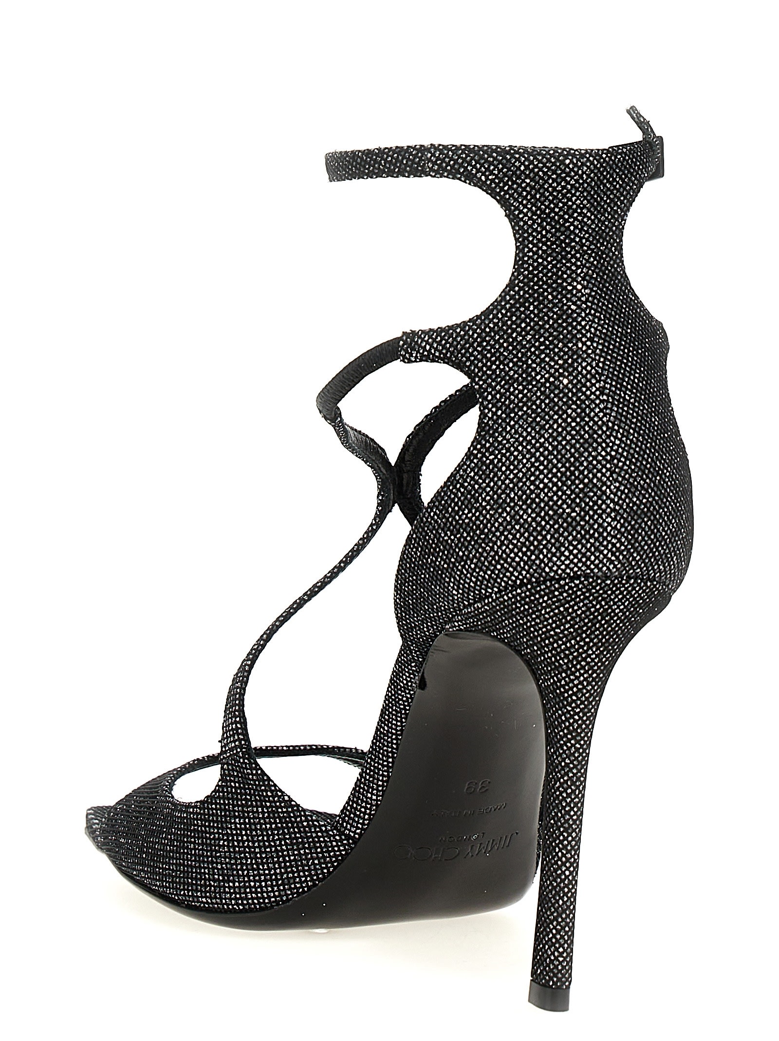 Jimmy Choo Square-headed High-heeled Sandals In Black
