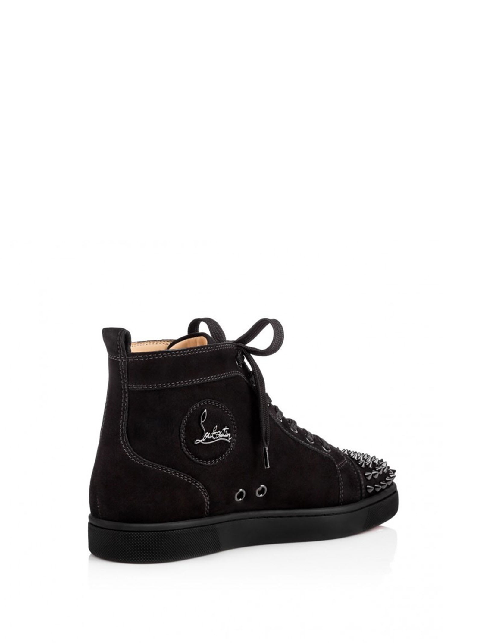 Christian Louboutin Louis Flat Spike Black High Top Sneaker EUR48.5 US Size  14