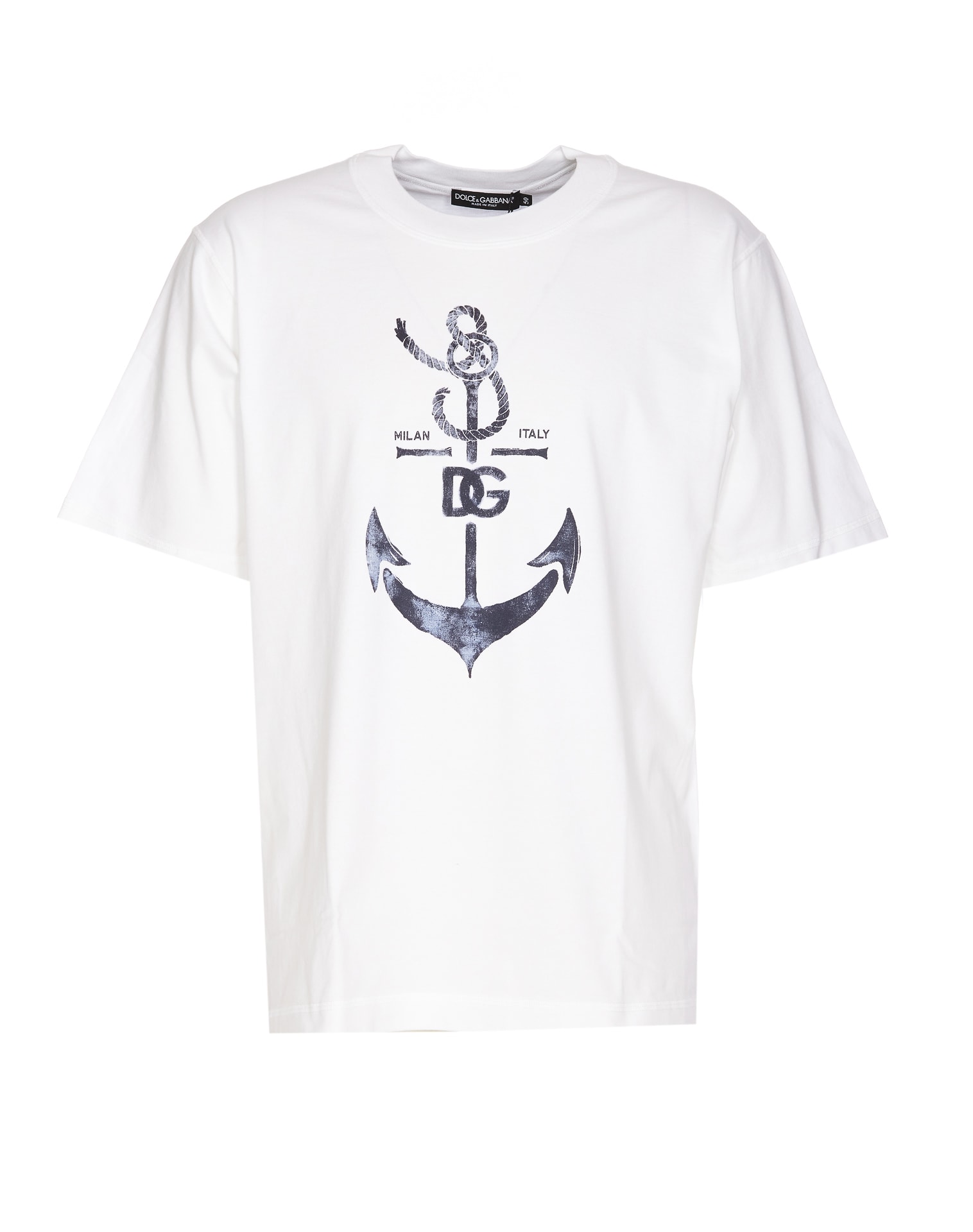 Shop Dolce & Gabbana Marina Print T-shirt In Bianco
