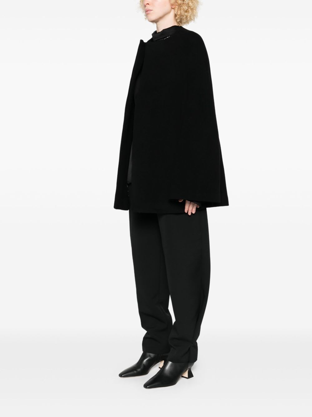 Totême Wool Bell-sleeve Coat In Black