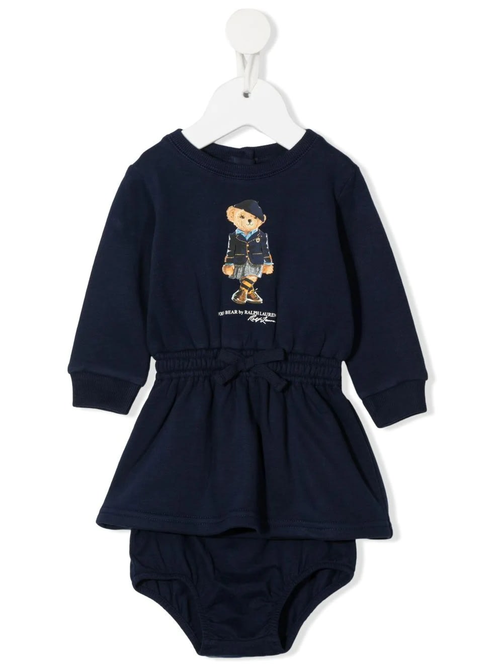 Ralph Lauren Kids Navy Blue Polo Bear Sweatshirt Dress