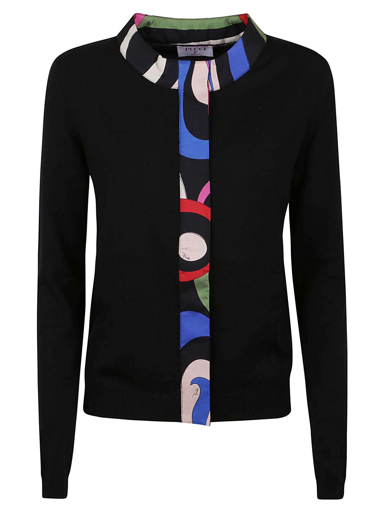 Shop Pucci Sweater - Merino Wool+silk Twill In Black