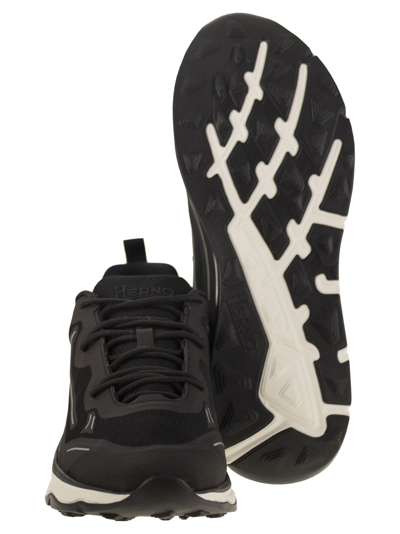 Herno Nylon Trainers With Rubberised Details In Black