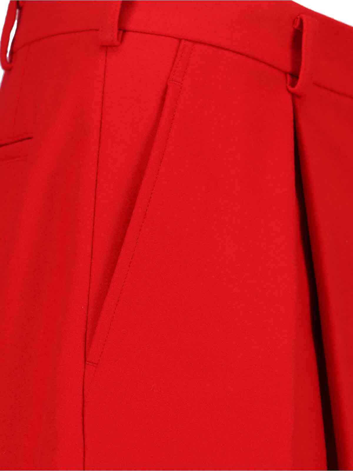 Comme Des Garçons Homme Deux Wool Shorts In Red