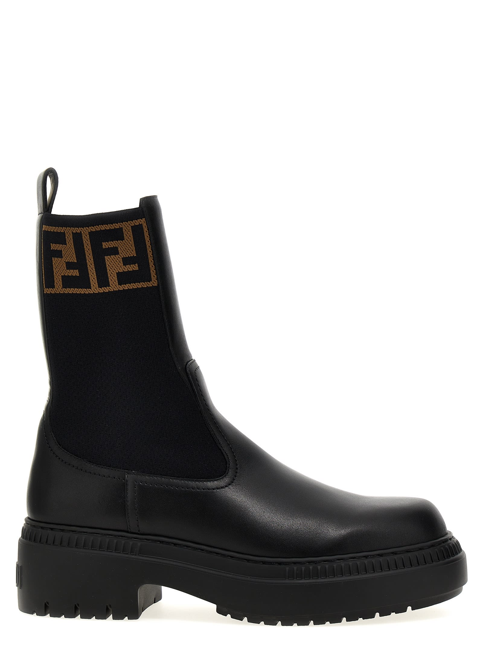 Shop Fendi Domino Ankle Boots In Black