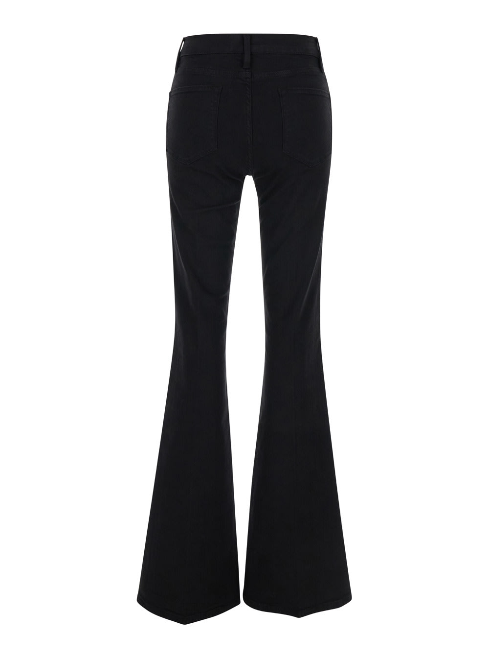 Shop Frame Le High Flare Black Jeans With Flared Bottom In Denim Woman