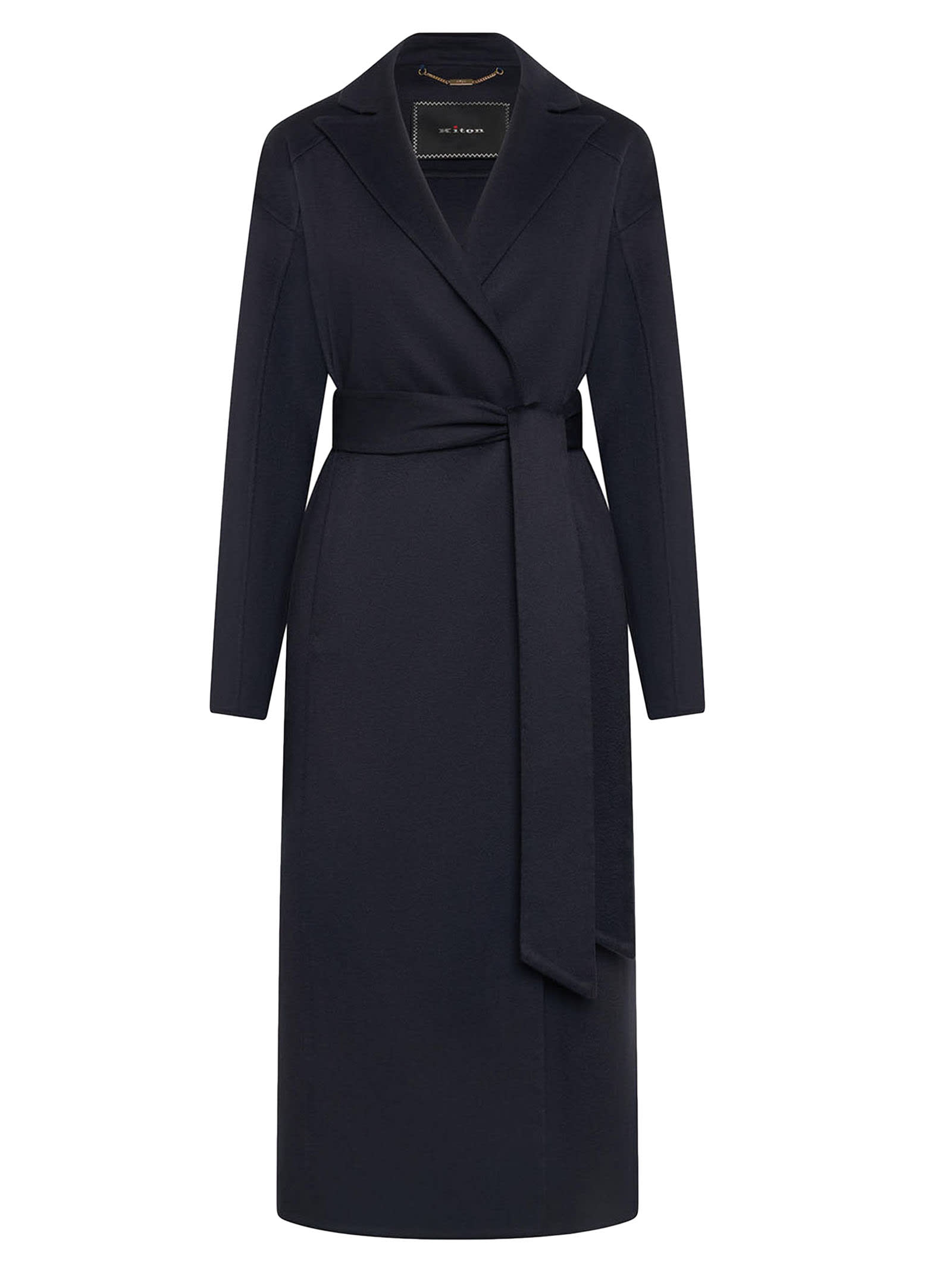 Shop Kiton Coat Cashmere In Blue