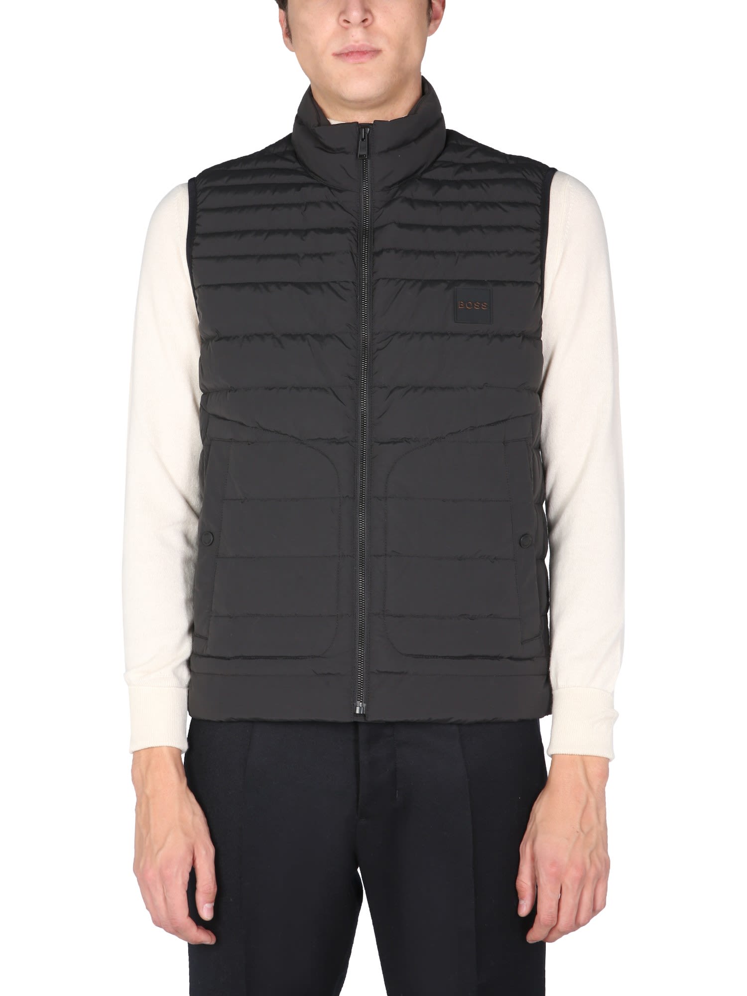 Hugo Boss Down Jacket With Logo Patch