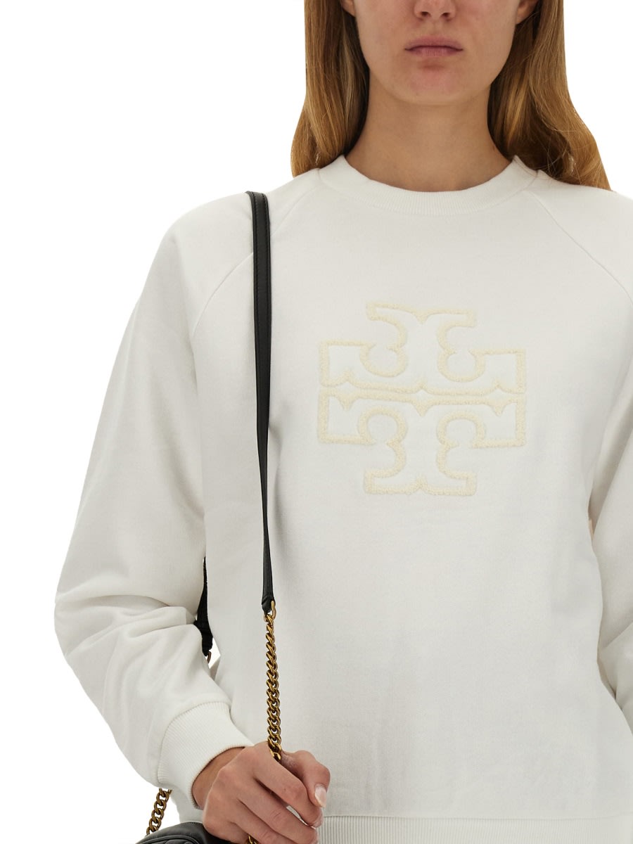 Shop Tory Burch Sweatshirt With Logo In White