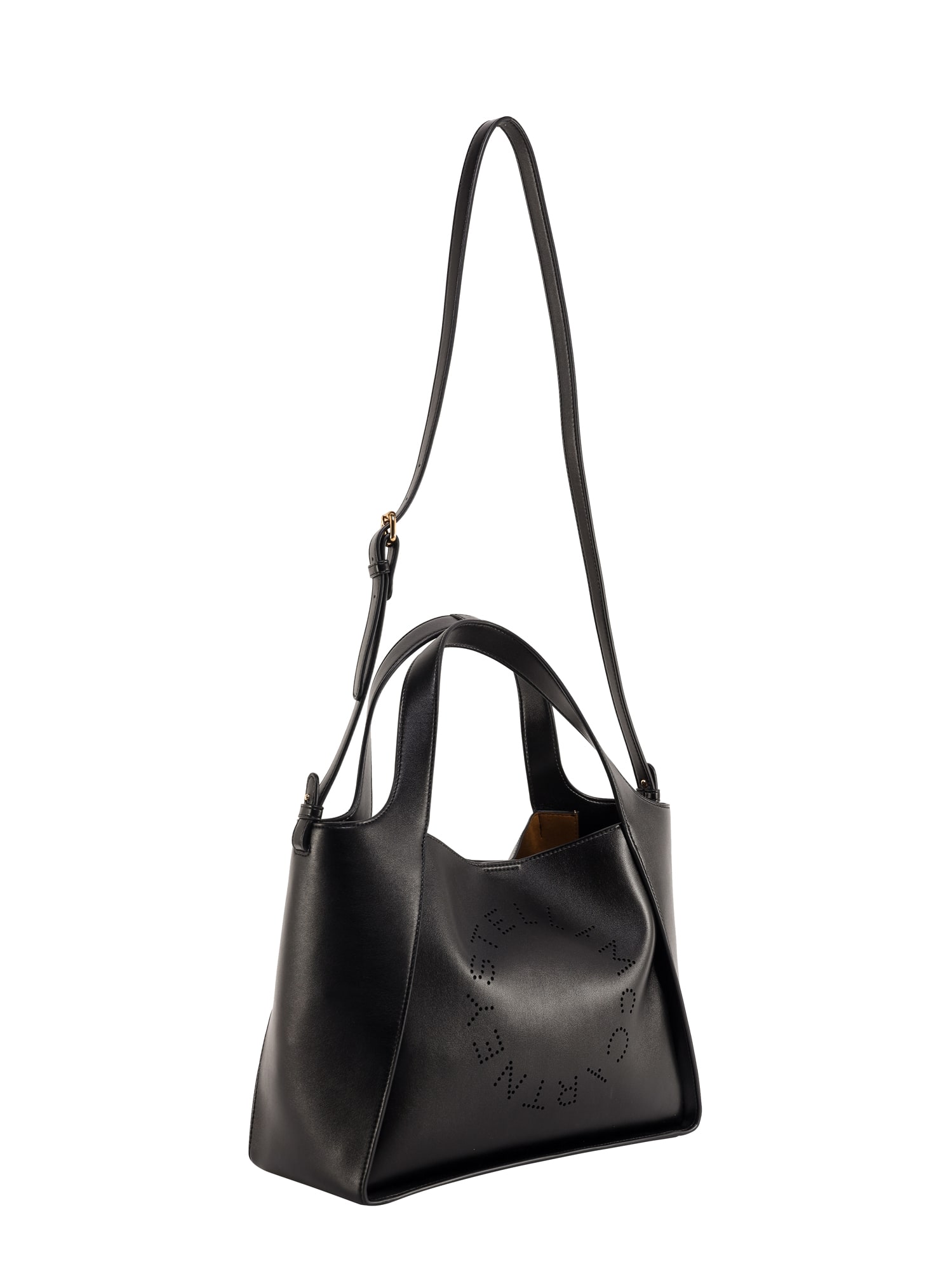 Shop Stella Mccartney Stella Logo Shoulder Bag In Black