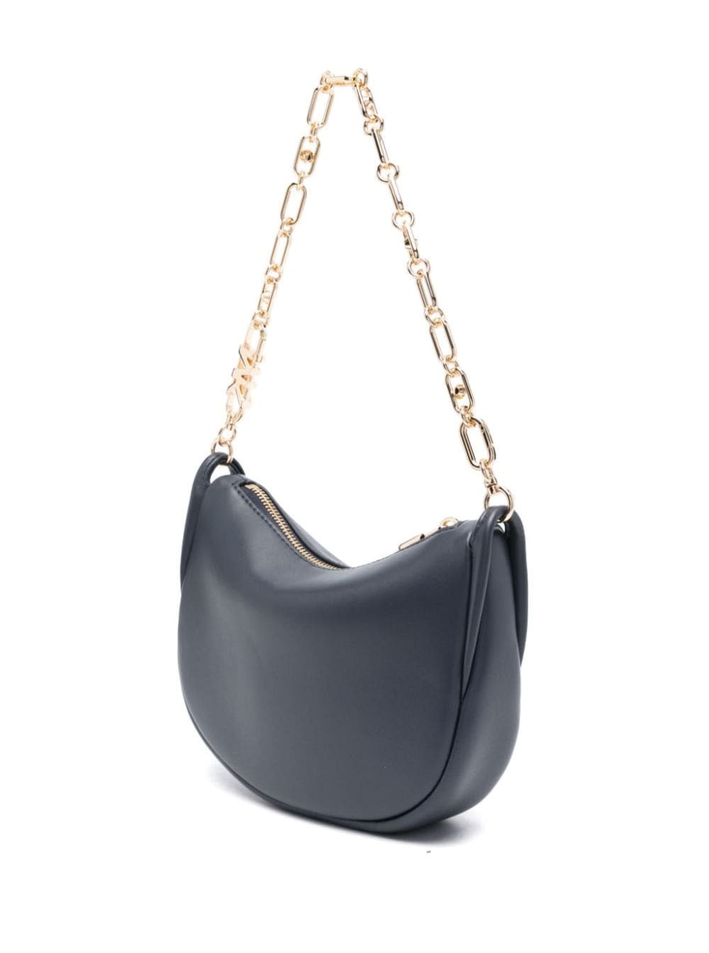 Shop Michael Michael Kors Blue Shoulder Bag With Logo Detail In Leather Woman