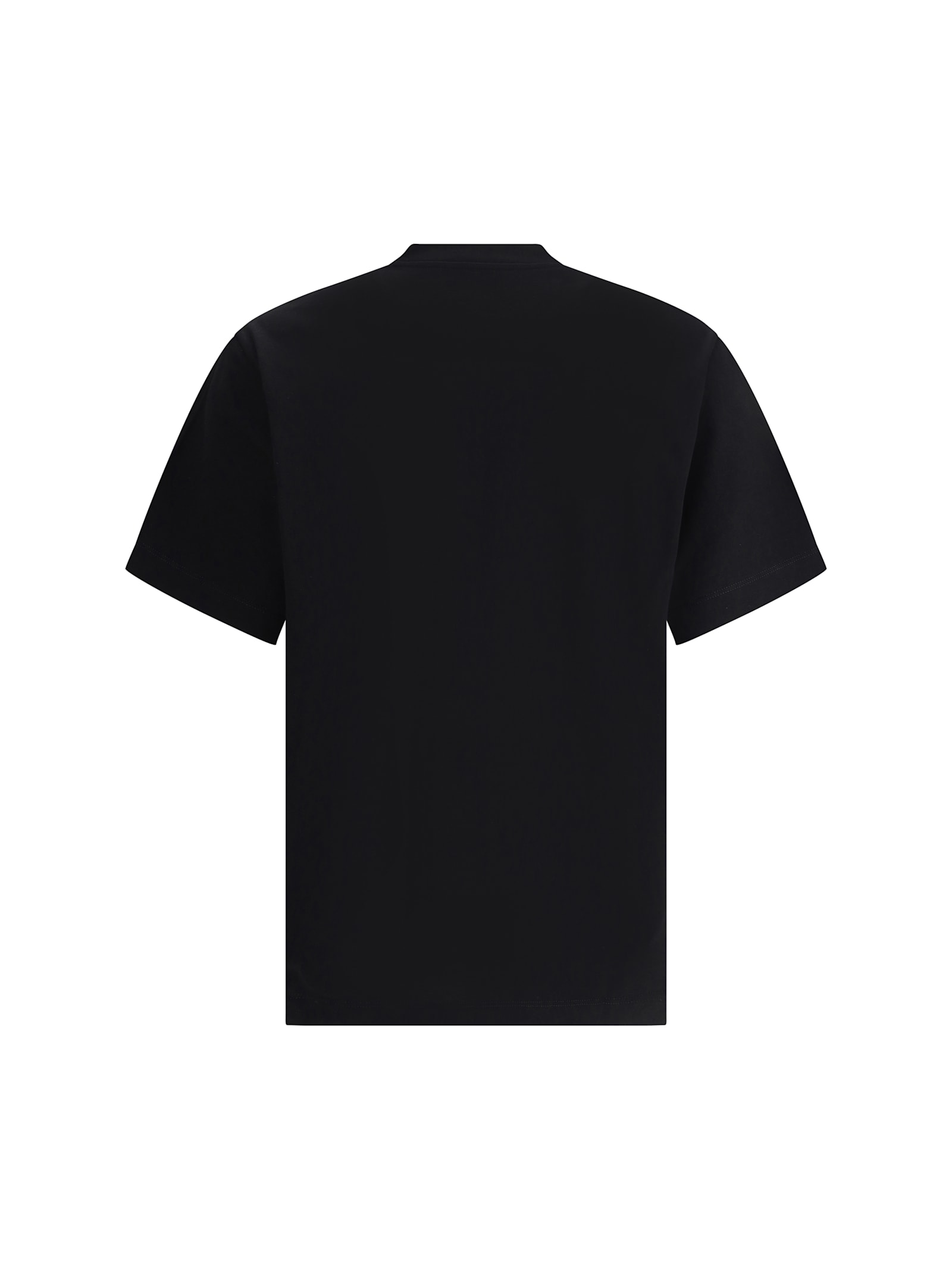 Ferragamo Crew Neck Graphic Print Short Sleeves T-shirt In Black