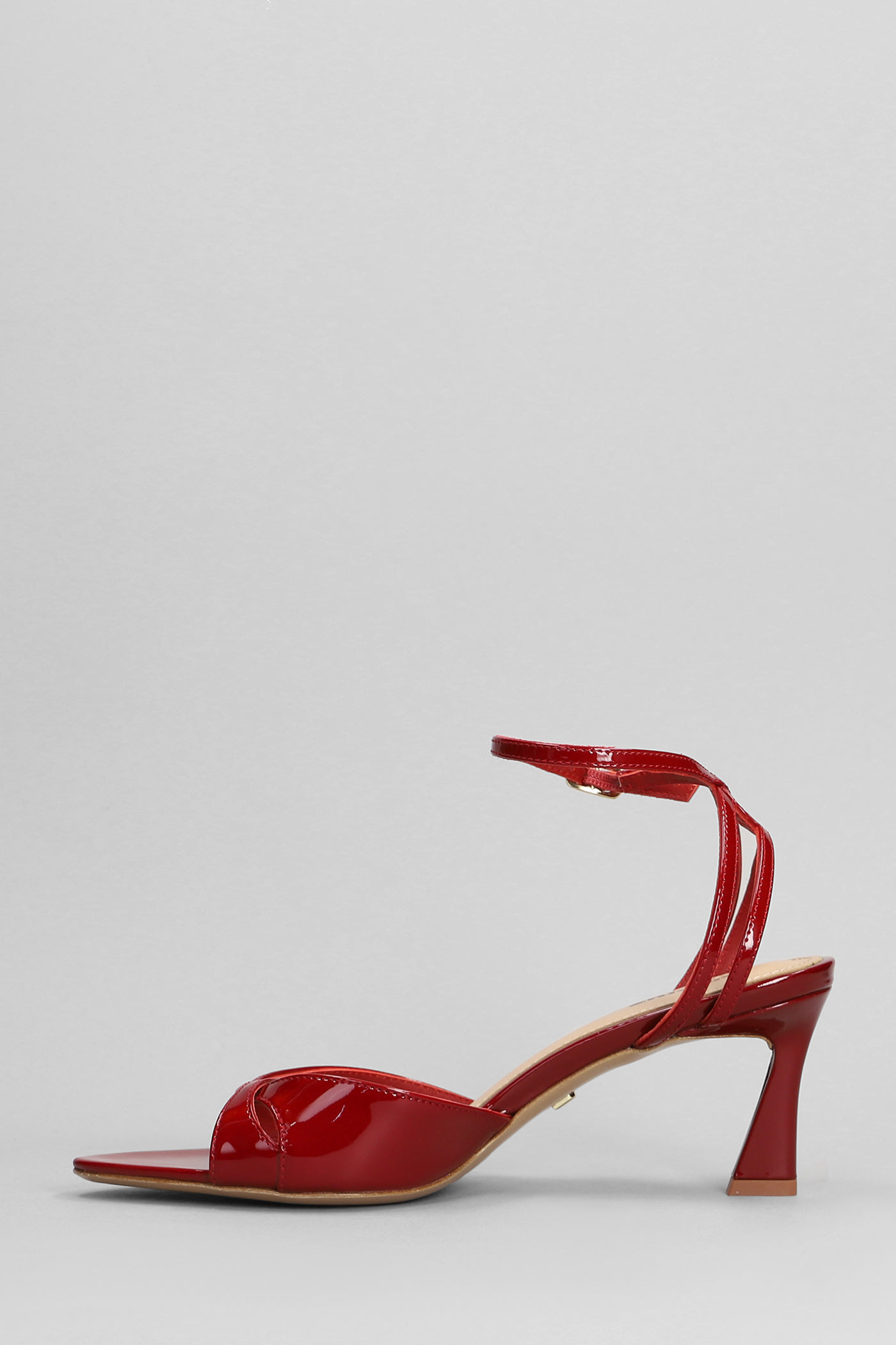 Shop Lola Cruz Bianca 65 Sandals In Red Patent Leather