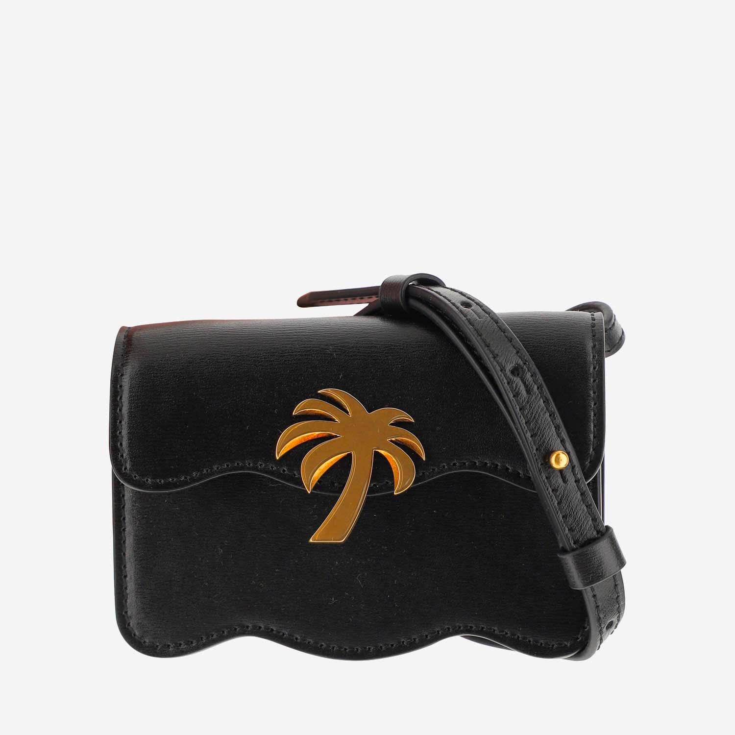 Shop Palm Angels Palm Beach Micro Bag In Black Gold