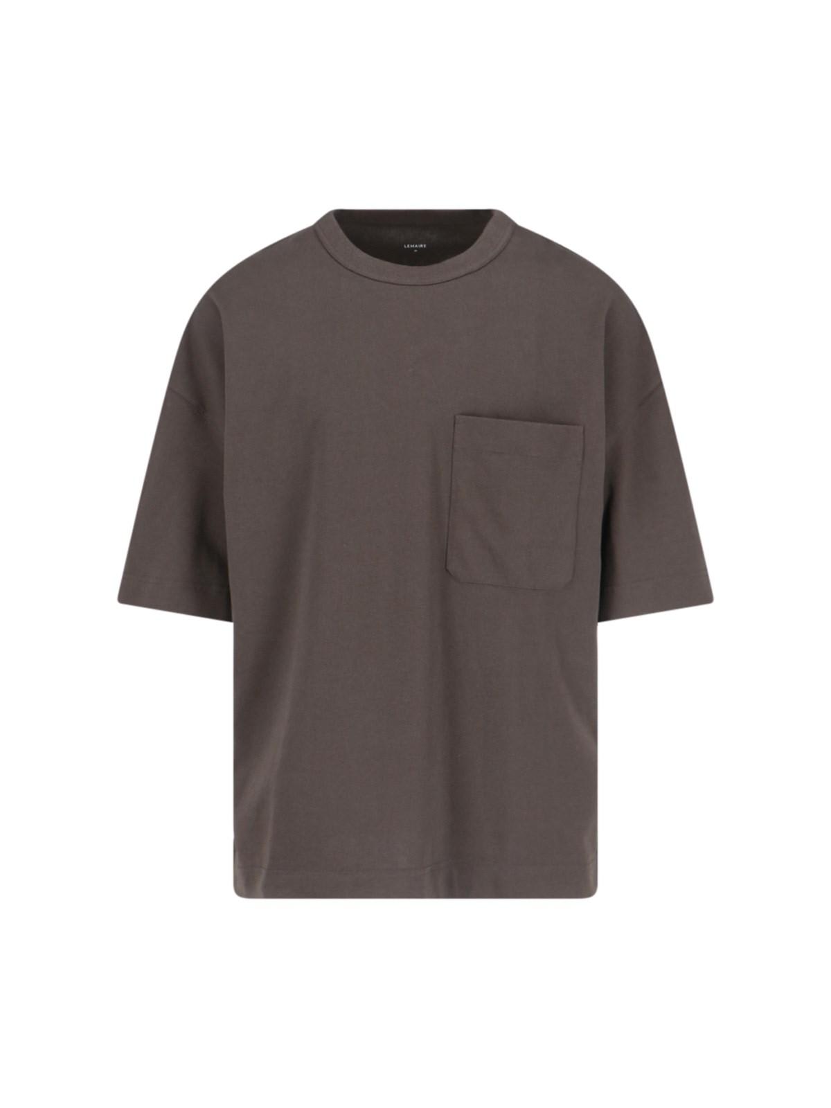 Shop Lemaire Cropped T-shirt With Pocket In Green