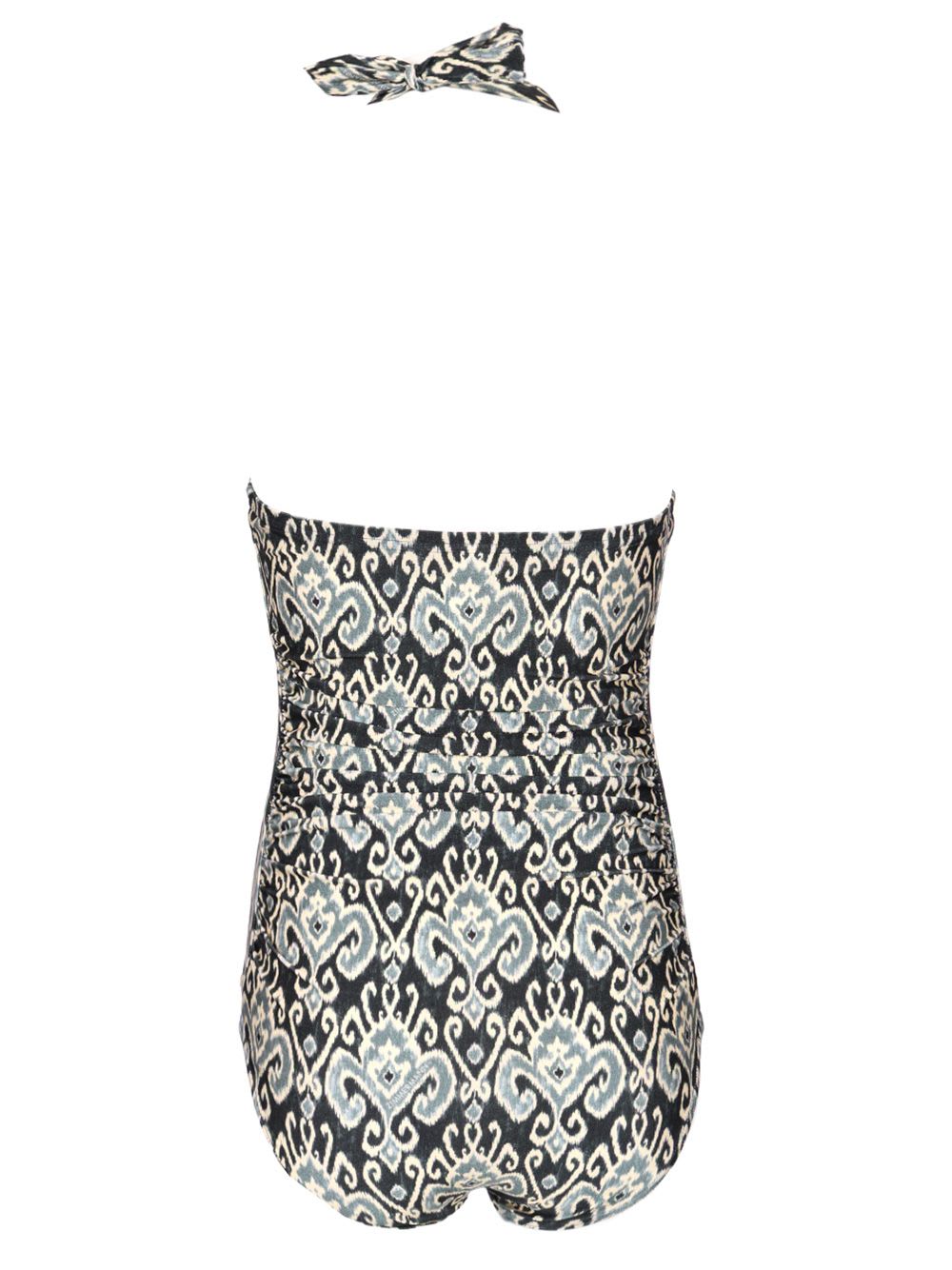 Zimmermann Wylie Wide Link One Piece Swimsuit In Charcoal Ikat In Multicolor