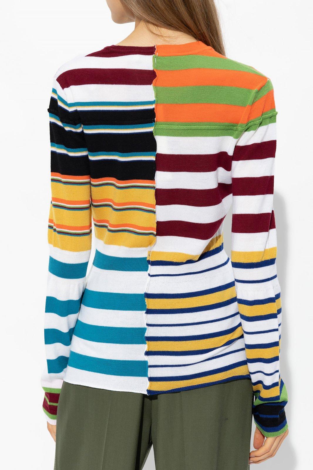 Shop Marni Striped Crewneck Long-sleeve Top In Multicolour