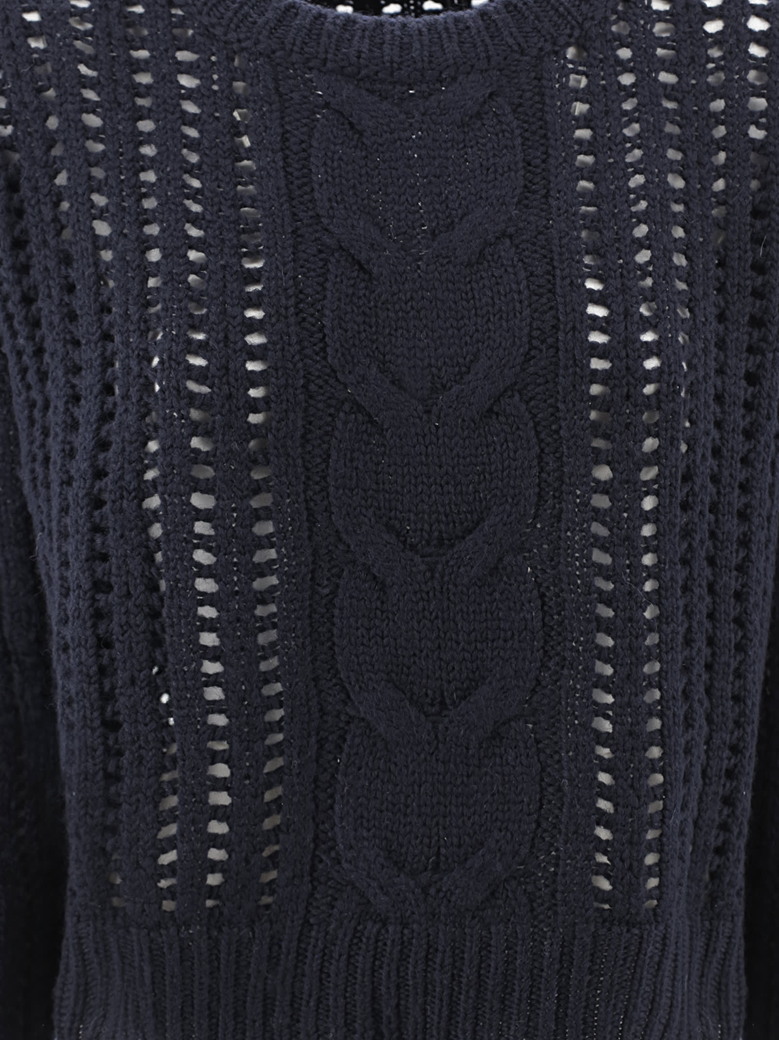 Shop Weekend Max Mara Oversized Wool Sweater In Blue