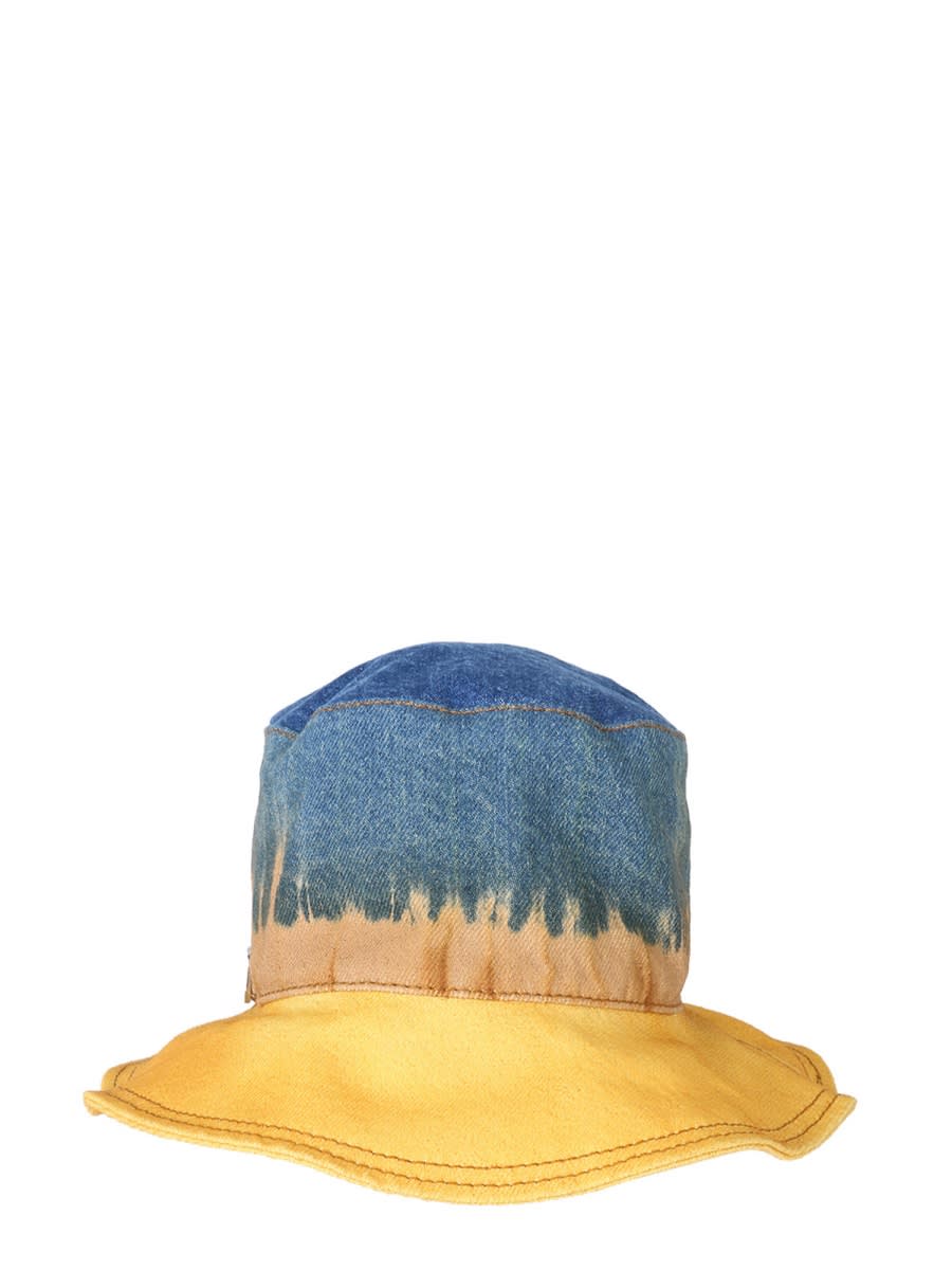 Alberta Ferretti Bucket Hat With Tie Dye Print In Blue