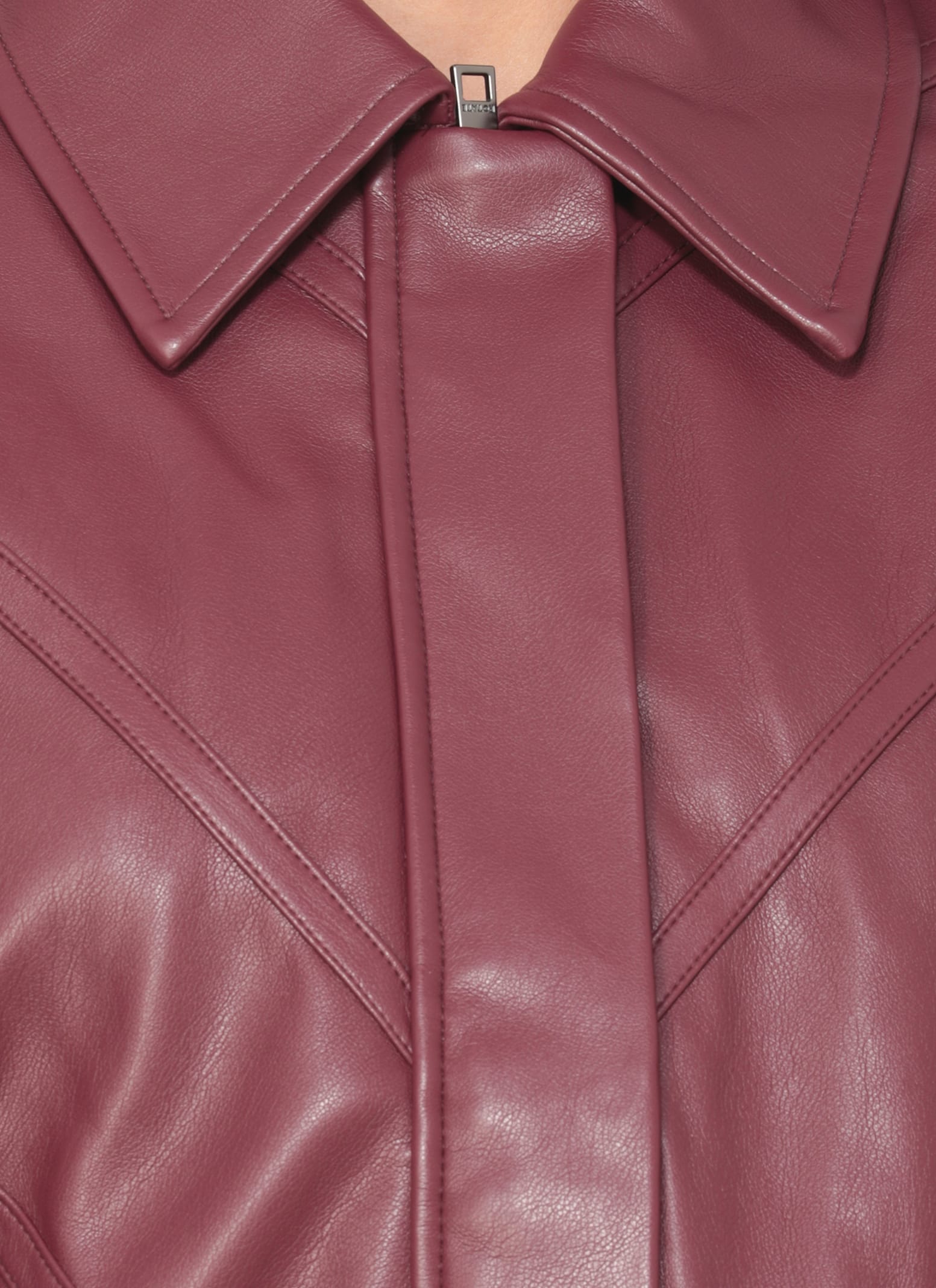 Rotate Birger Christensen Collared Panel Detailing Bomber Jacket In Burgundy