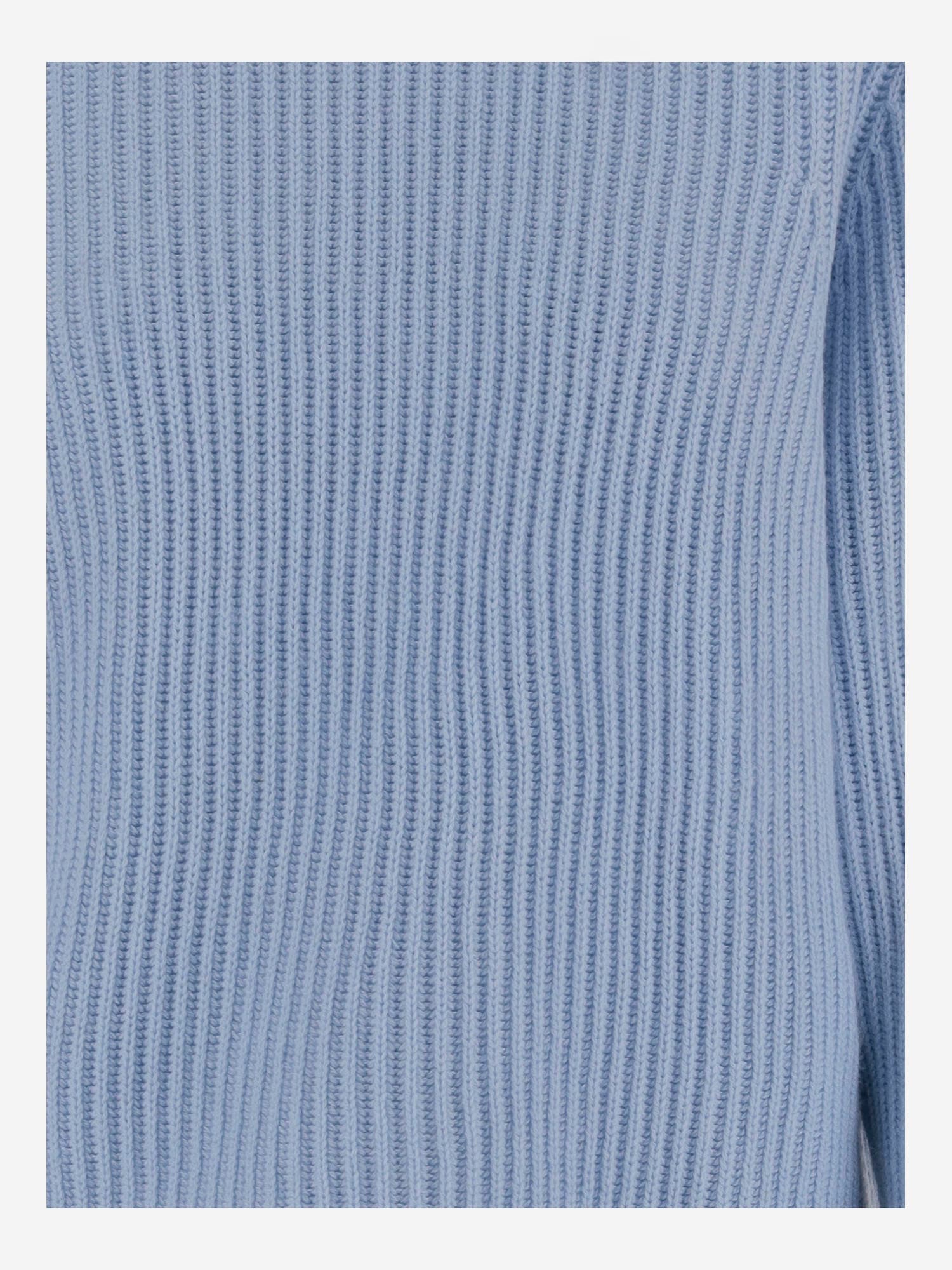 Allude Wool And Cashmere Ribbed Sweater In Blue