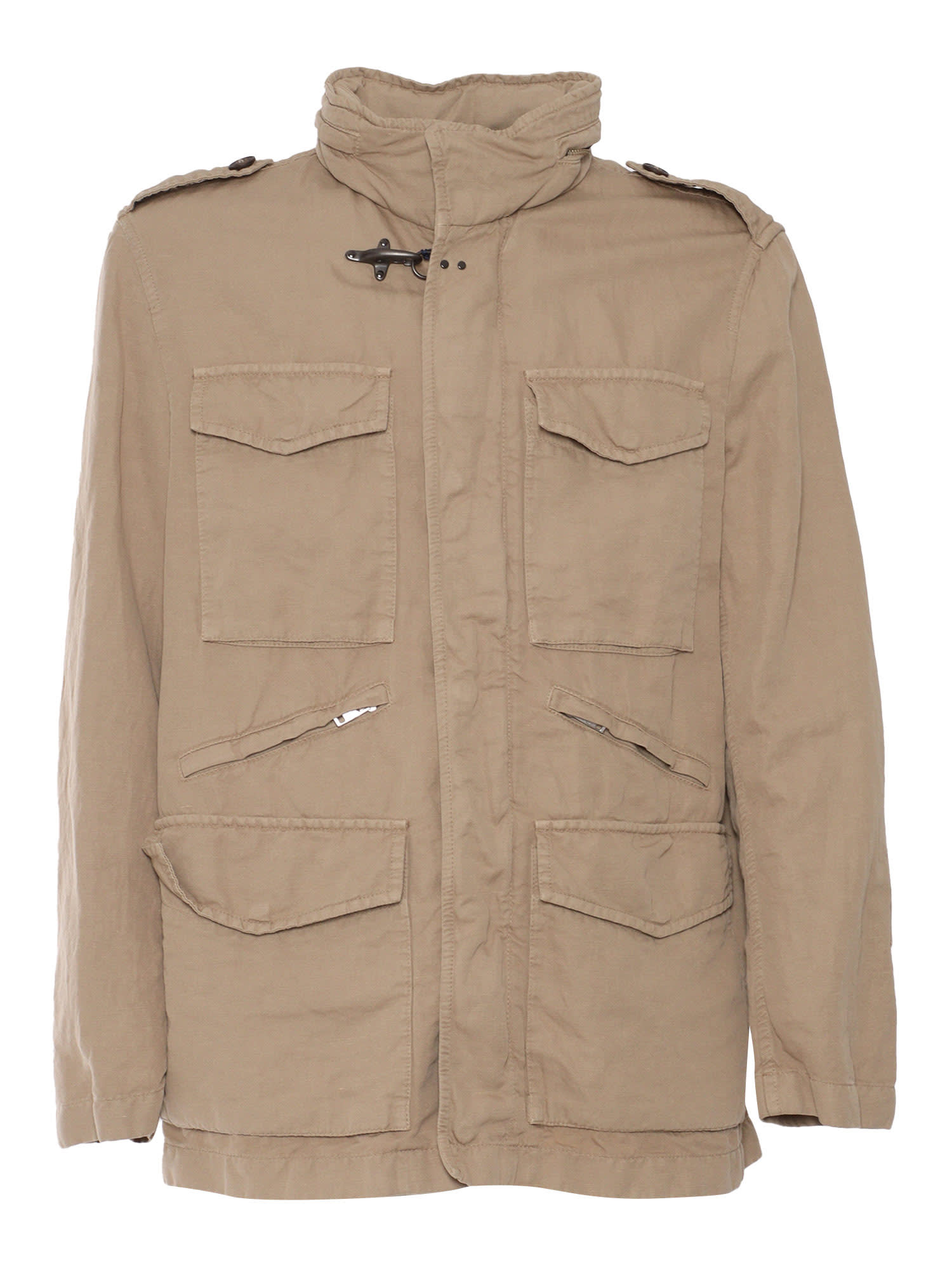Fay Relaxed Fit Explorer Field Jacket In Brown