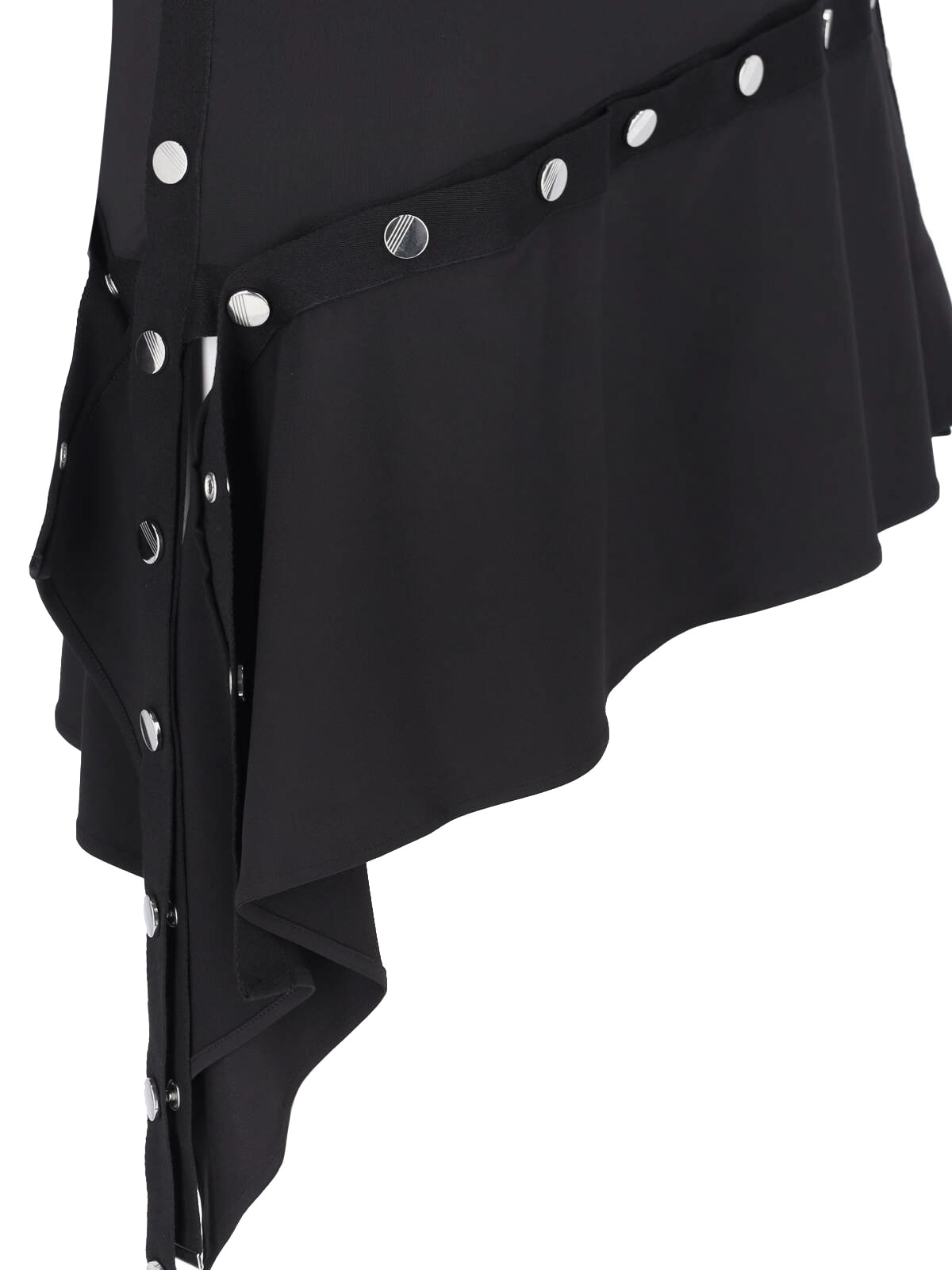 Attico Studded Asymmetric Convertible Dress In Black