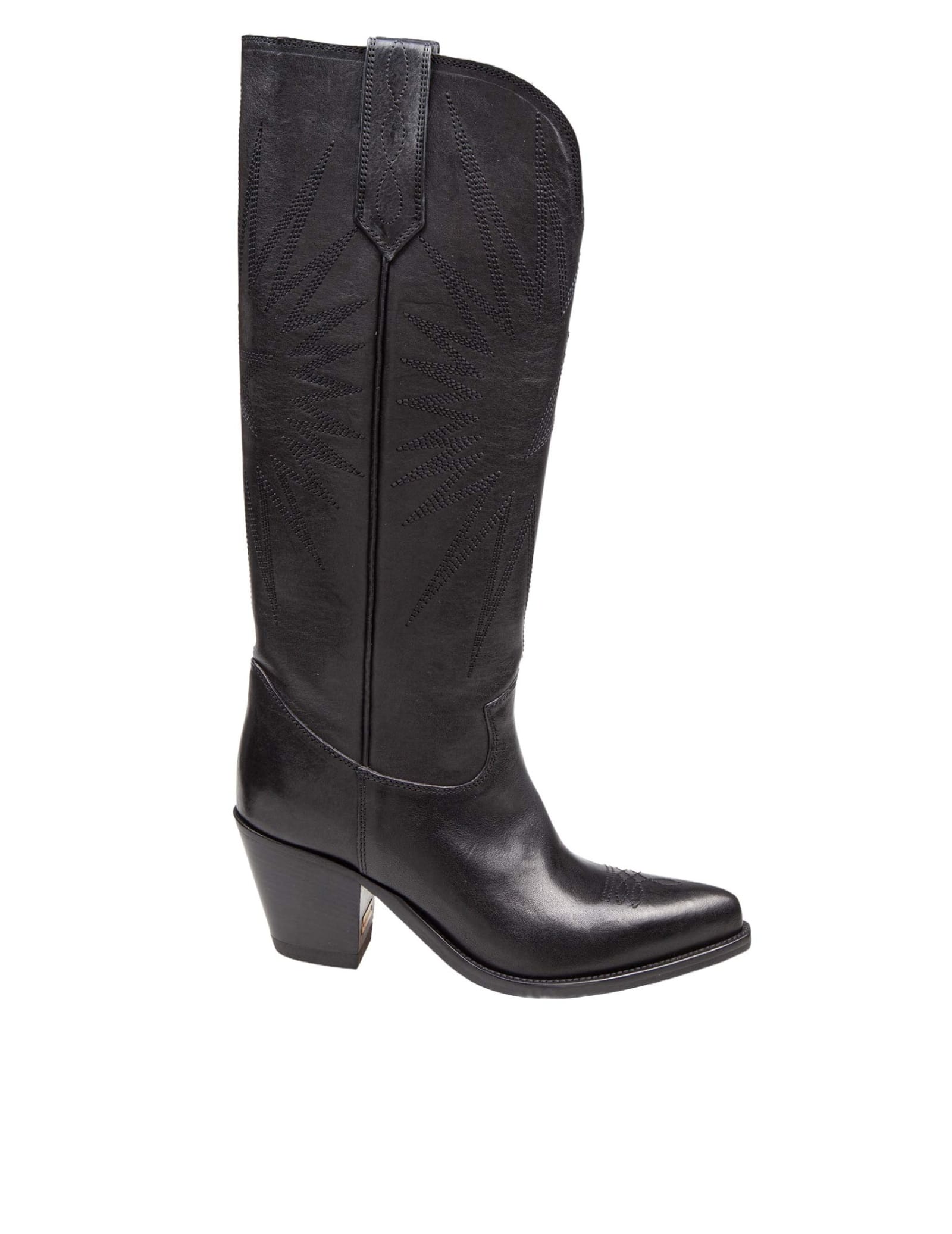 Wish Star Boot In Black Leather