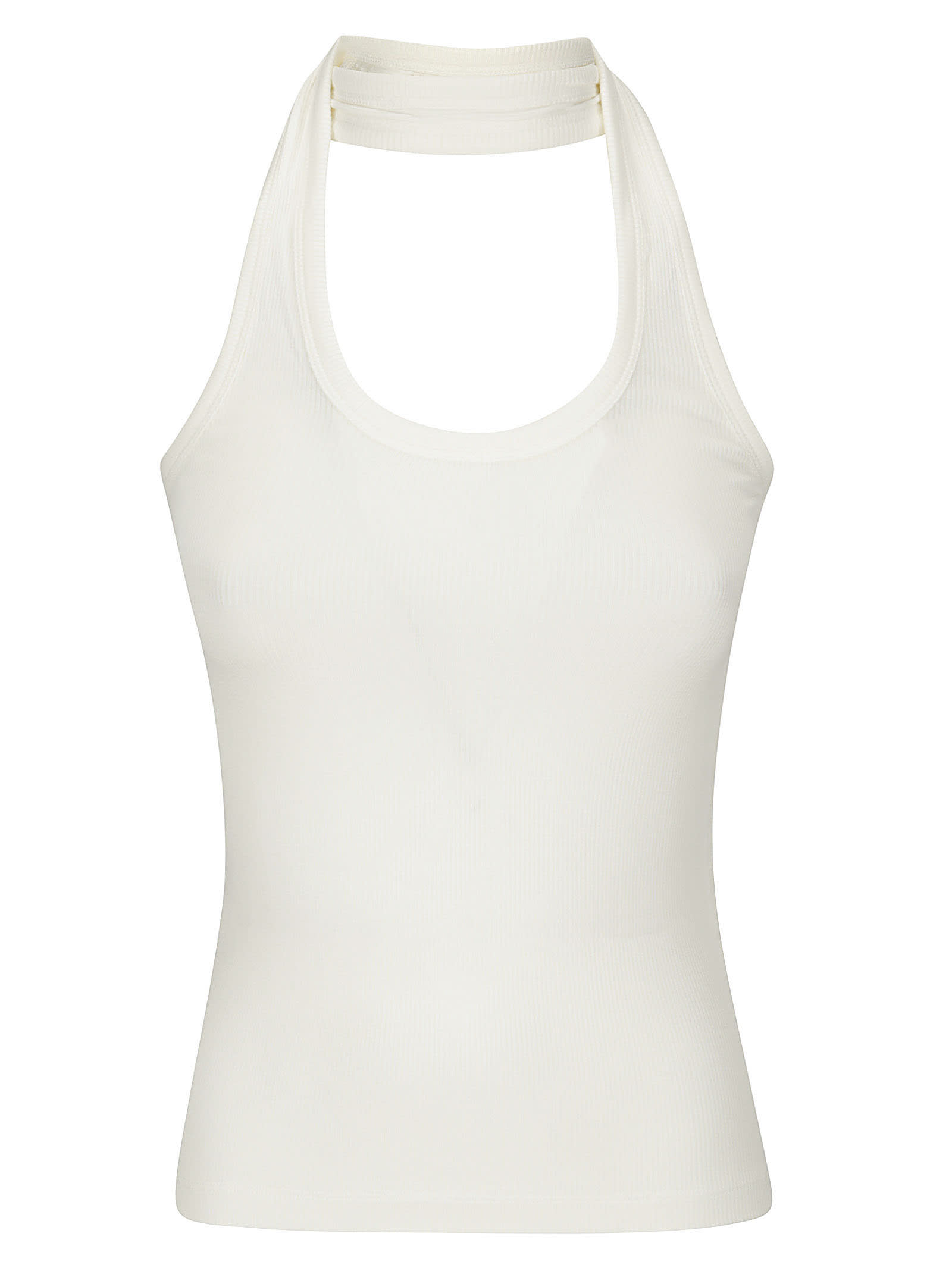 Shop Coperni Ribbed Top In White