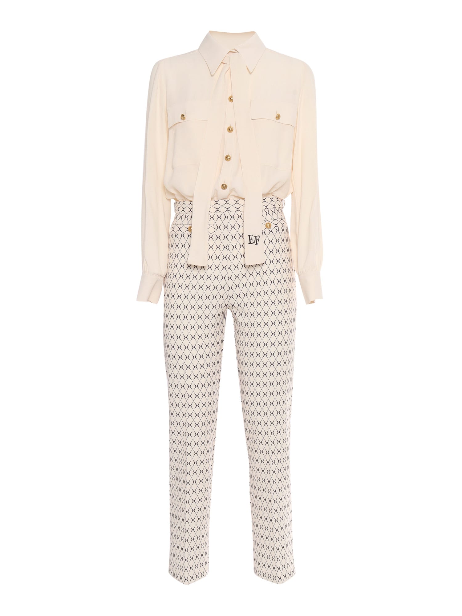 Shop Elisabetta Franchi Jumpsuit In White