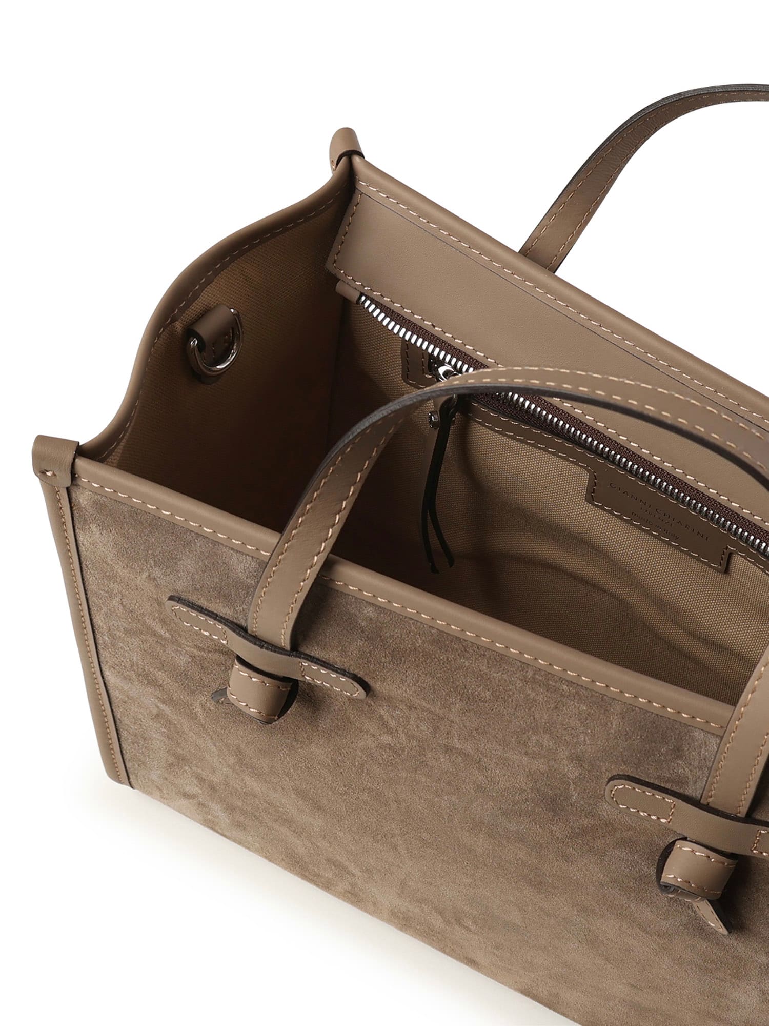 Gianni Chiarini Miss Marcella 32 Suede Bag In Brown