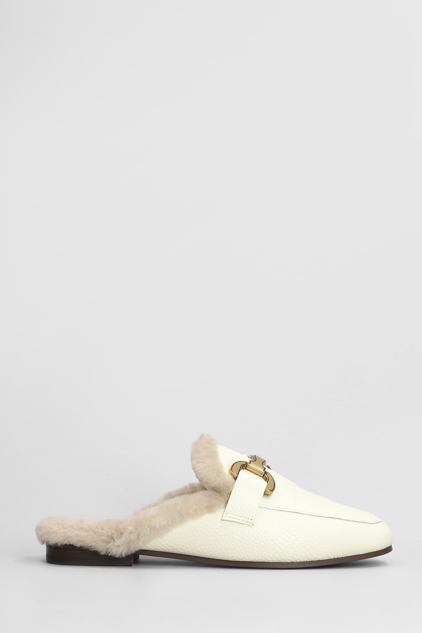 Vela Slipper Slipper-mule In White Leather