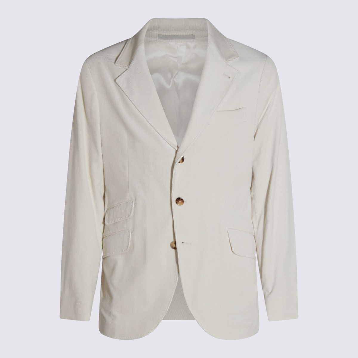 Brunello Cucinelli Velvet Blazer Jacket In White