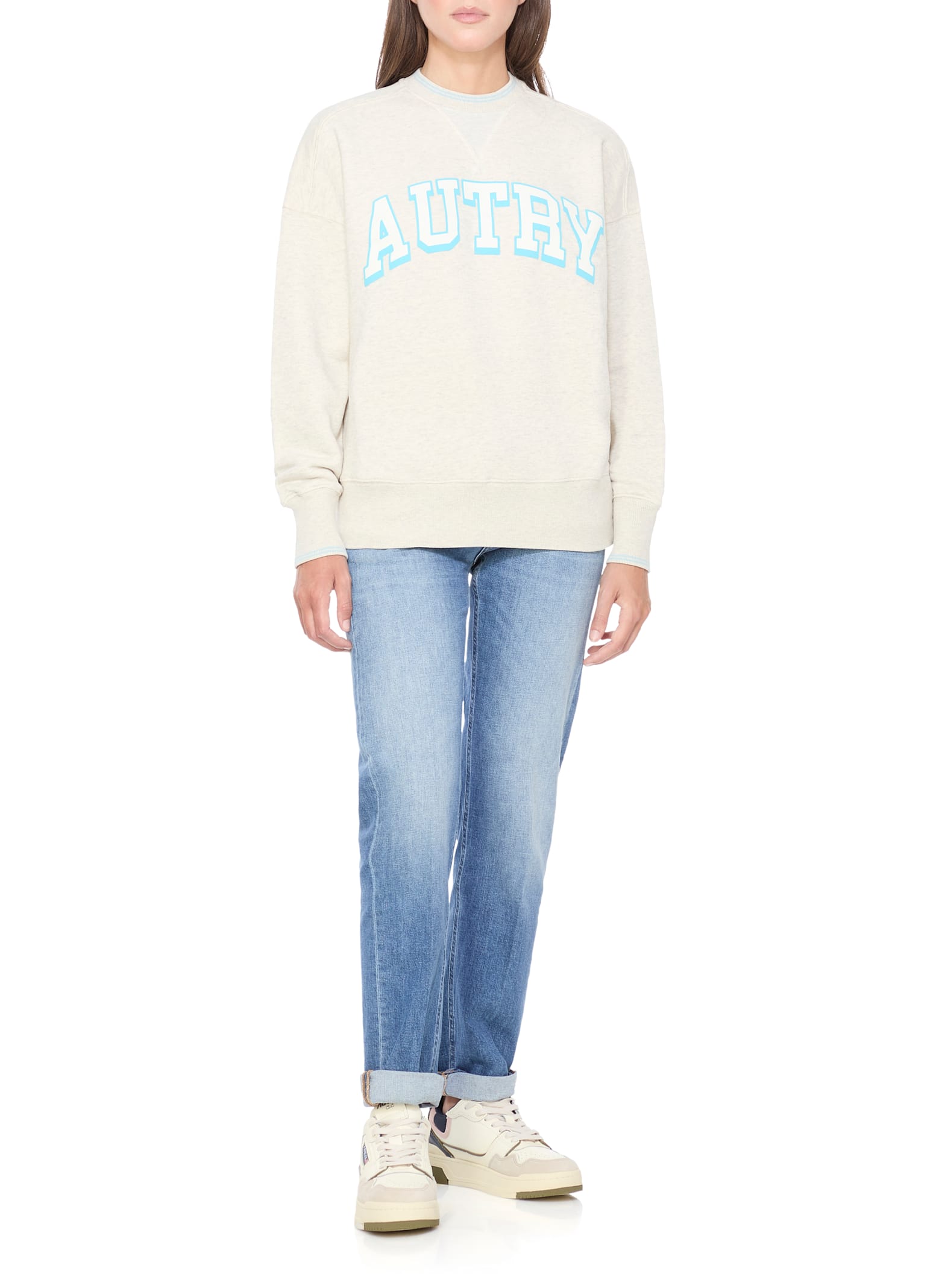 Autry Low Top Sneakers Leather Accents In Neutral