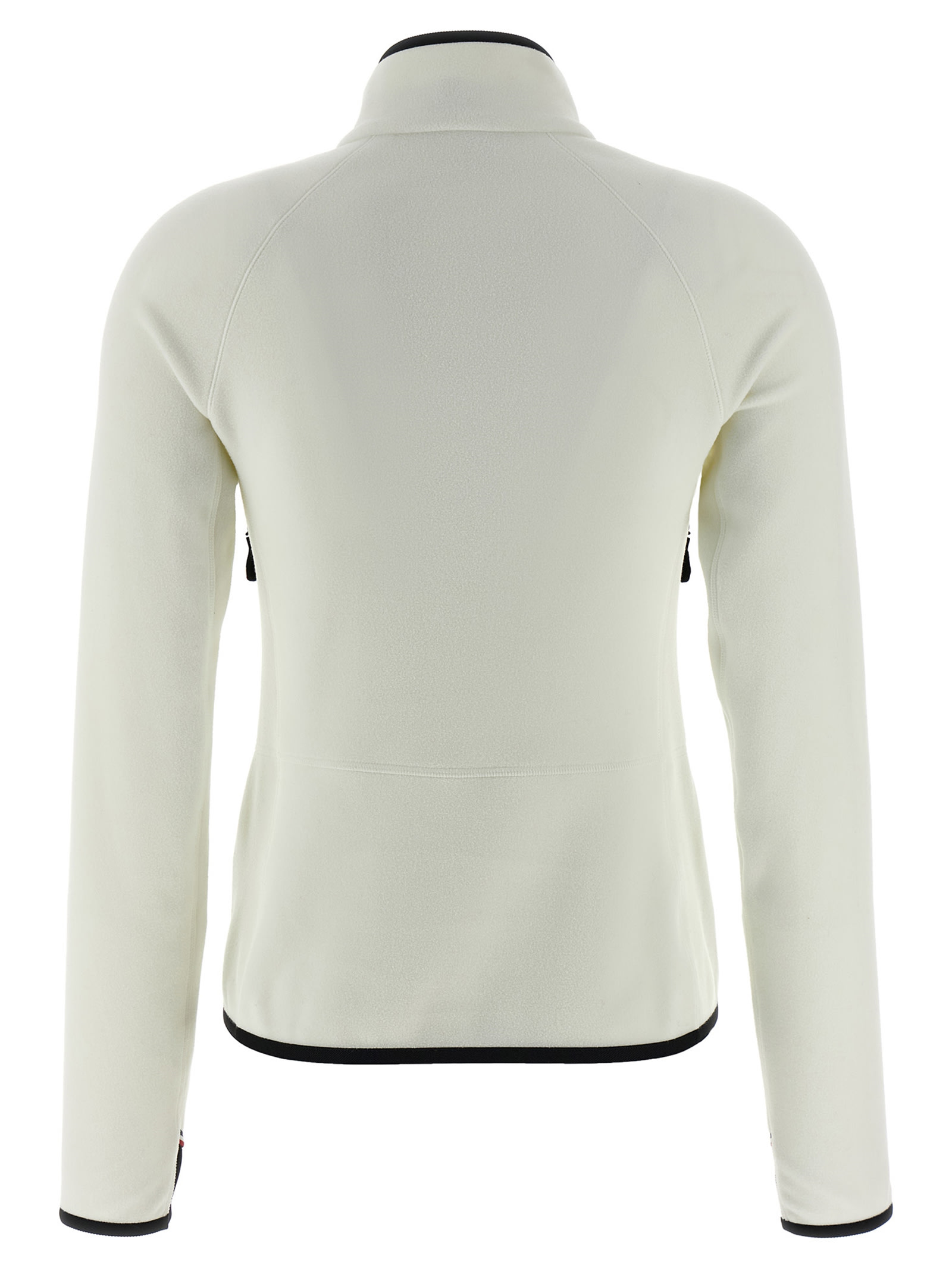 Moncler Fleece Sweatshirt With Zip And Pockets In White