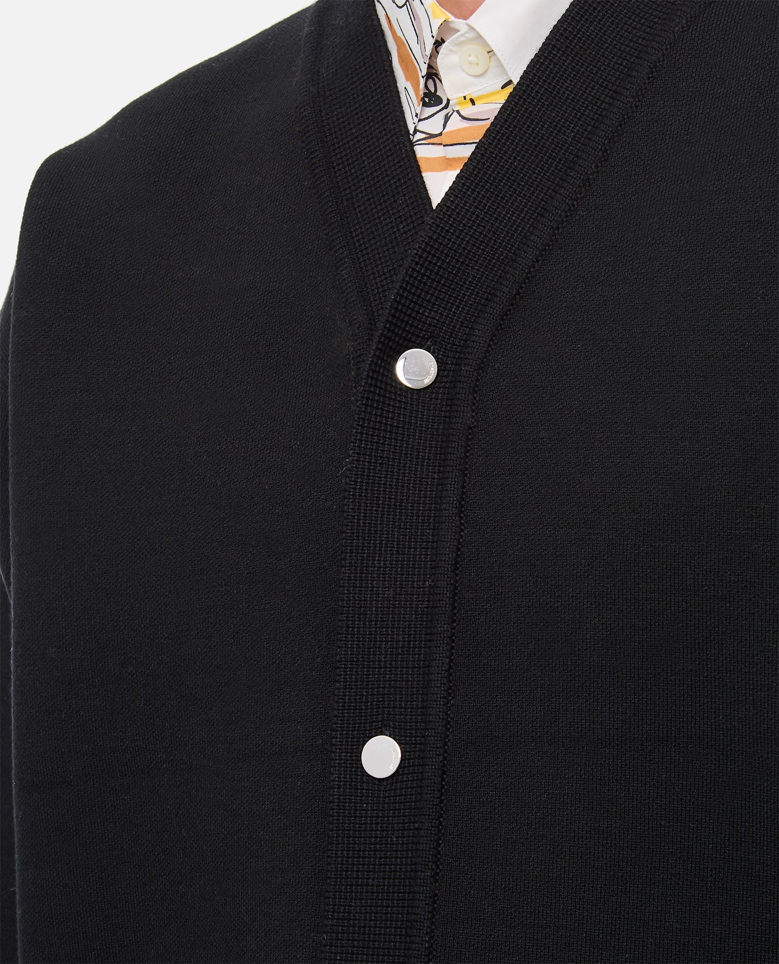 Jacquemus Boxy Black Cardigan With V-neckline And Button-down Front In Black