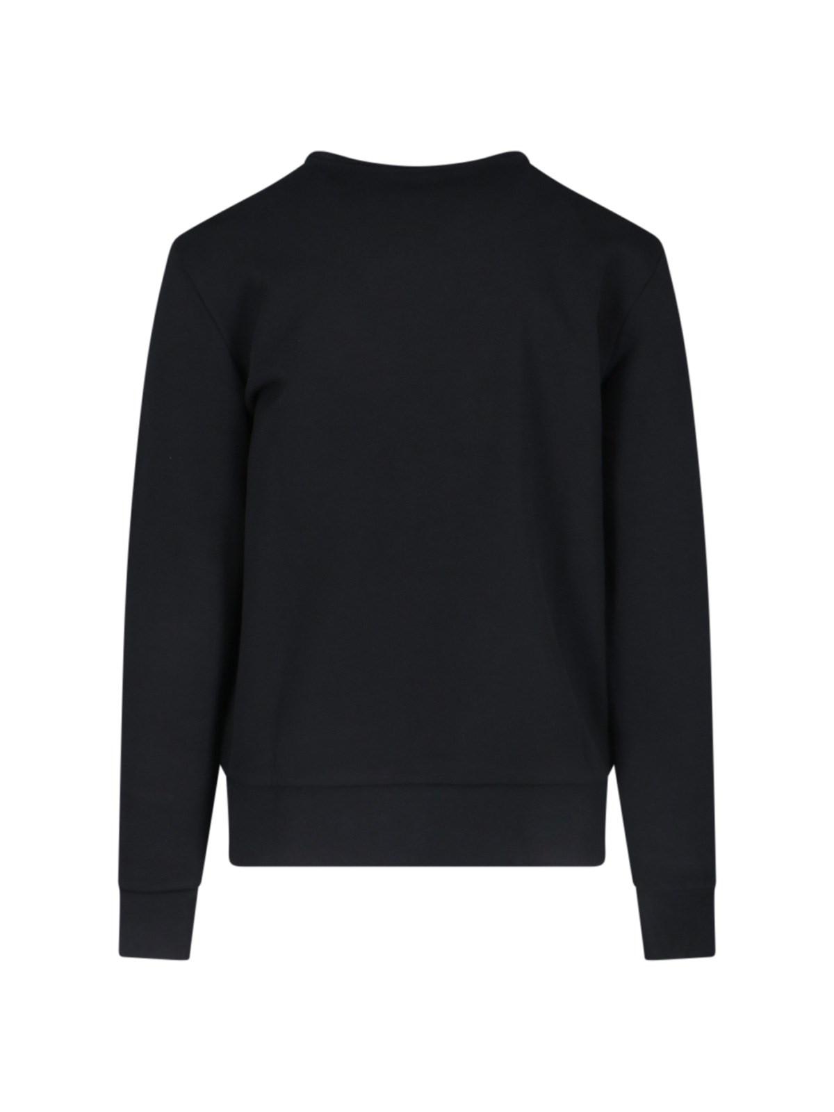 Shop Polo Ralph Lauren Logo Cropped Sweatshirt Fleece In Black