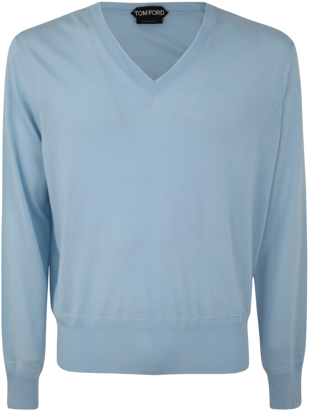 Shop Tom Ford V Neck Sweater In Sky Blue