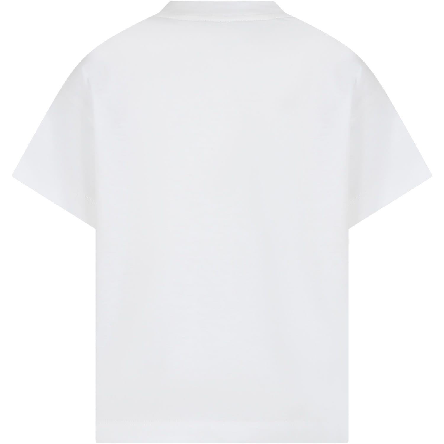 Shop Fendi White T-shirt For Boy With Print And Ff